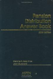 Cover of: Pension Distribution Answer Book