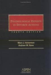 Cover of: Psychological Experts In Divorce Actions