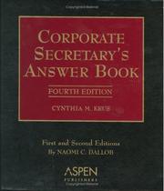 Cover of: Corporate Secretary's Answer Book