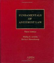 Cover of: Fundamentals of Antitrust Law: 2003 Edition