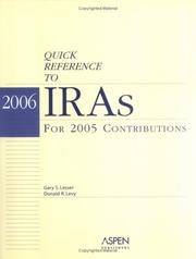 Cover of: 2006 Quick Reference to IRAs: For 2005 Contributions
