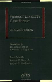 Cover of: Product Liability Case Digest by Hare, McGovern Baldwin