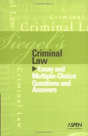 Cover of: Siegel's Criminal Law (Siegel's) by Brian N. Siegel, Lazar Emanuel, Jason Tannenbaum