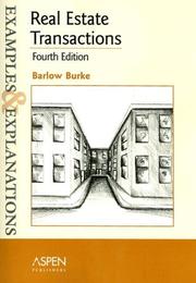 Cover of: Real Estate Transactions by D. Barlow Burke, D. Barlow Burke