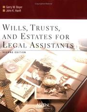 Cover of: Wills, Trusts, And Estates for Legal Assistants by Gerry W. Beyer, John K. Hanft