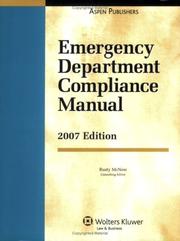 Cover of: Emergency Department Compliance Manual by Rusty McNew