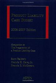 Cover of: Product Liability Case Digest by Baldwin