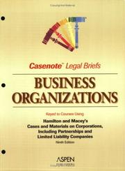 Cover of: Business Organizations by Casenotes