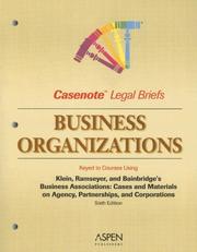 Cover of: Business Organizations/Corporations | Casenotes