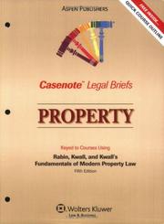 Cover of: Casenote Legal Briefs by Casenotes