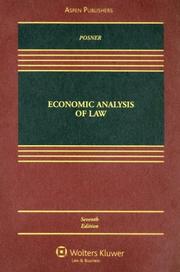 Cover of: Economic Analysis of Law by Richard A. Posner, Richard A. Posner