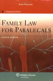 Family Law for Paralegals by J. Shoshanna Ehrlich
