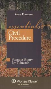 Cover of: Civil Procedure by Suzanna Sherry, Jay Tidmarsh