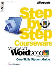 Cover of: Microsoft  Word 2000 Step by Step Courseware Core Skills Class Pack (Step by Step Courseware) by ActiveEducation