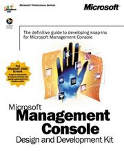 Cover of: Microsoft Management Console Design and Development Kit (DV-MPE Software Development Kits) by Microsoft Corporation