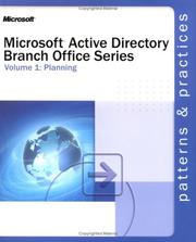 Cover of: Microsoft  Active Directory  Branch Office Guide Volume 1: Planning (Pro-Other)