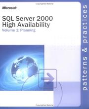 Cover of: SQL Server 2000 High Availability Volume 1 | Microsoft Corporation.