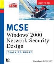 MCSE Windows 2000 Network Security Design by Roberta Bragg