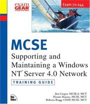 Cover of: MCSE Training Guide (70-244): Supporting and Maintaining a Windows NT Server 4 Network