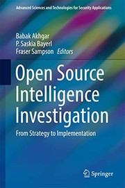 Cover of: Open Source Intelligence Investigation by Babak Akhgar, Petra Bayerl, Fraser Sampson