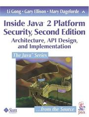 Cover of: Inside Java 2 platform security: architecture, API design, and implementation