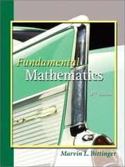 Cover of: Fundamental mathematics. by Marvin Bittinger, David Ellenbogen, Judith A. Beecher