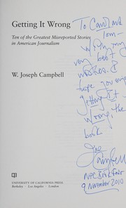 Cover of: Getting it wrong by W. Joseph Campbell