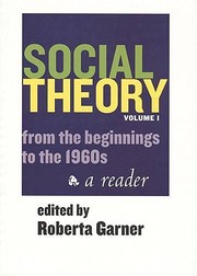 Cover of: Social Theory Vol. 1: From the Beginnings to the 1960s