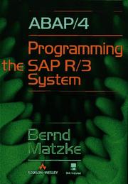 Cover of: ABAP/4: Programming the SAP(R) R/3(R) System