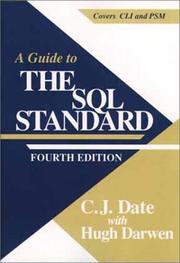 Cover of: A Guide to SQL Standard (4th Edition)