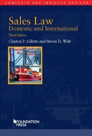 Cover of: Sales Law, Domestic and International, 3d