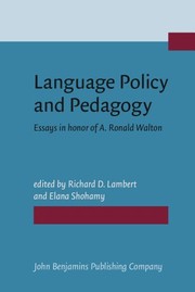 Cover of: Language policy and pedagogy by edited by Richard D. Lambert, Elana Shohamy.