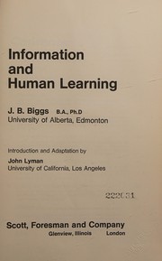 Cover of: Information and human learning