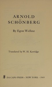 Cover of: Arnold Schönberg.
