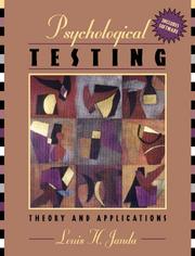 Cover of: Psychological Testing: Theory and Applications