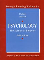 Cover of: Strategic Learning Package for Psychology by Mary Carlson, Neil R. Carlson