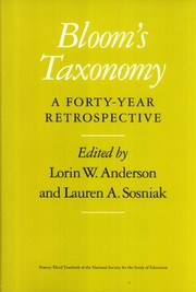 Bloom's taxonomy by Lorin W. Anderson, Lauren A. Sosniak