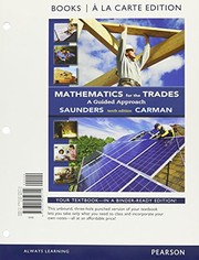 Cover of: Mathematics for the Trades, Books a la Carte Plus MyMathLab -- Access Card Package