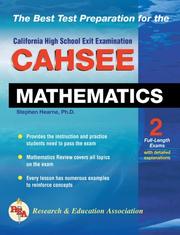 Cover of: CAHSEE - Mathematics (REA): The Best Test Prep for the California High School Exit Examination in Mathematics