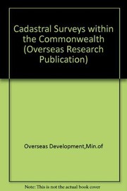Cadastral surveys within the Commonwealth by P. F. Dale