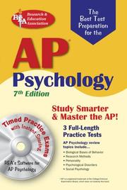 AP Psychology 7th Ed. W/CD-ROM (REA) The Best Test Prep (Test Preps) By ...