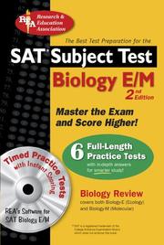 Cover of: SAT Subject Test: Biology E/M w/CD-ROM (REA) -- The Best Test Prep for the SAT (Test Preps)