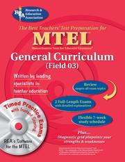 Cover of: MTEL General Curriculum w.CD-ROM (REA) - The Best Test Prep (Best Test Preperation & Review Course)