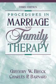 Cover of: Procedures in marriage and family therapy by Gregory W. Brock