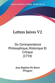 Cover of: Lettres Juives V2: Ou Correspondance Philosophique, Historique Et Critique
