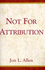 Cover of: Not for Attribution