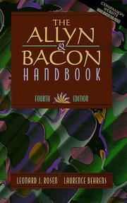 Cover of: The Allyn & Bacon handbook by Leonard J. Rosen, Laurence Behrens, Leonard J. Rosen