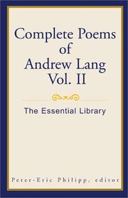 Cover of: Complete Poems of Andrew Lang Vol. II