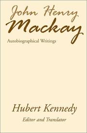 Cover of: Autobiographical writings | John Henry Mackay