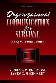 Cover of: Organizational Communication for Survival by Virginia P. Richmond, James C. McCroskey